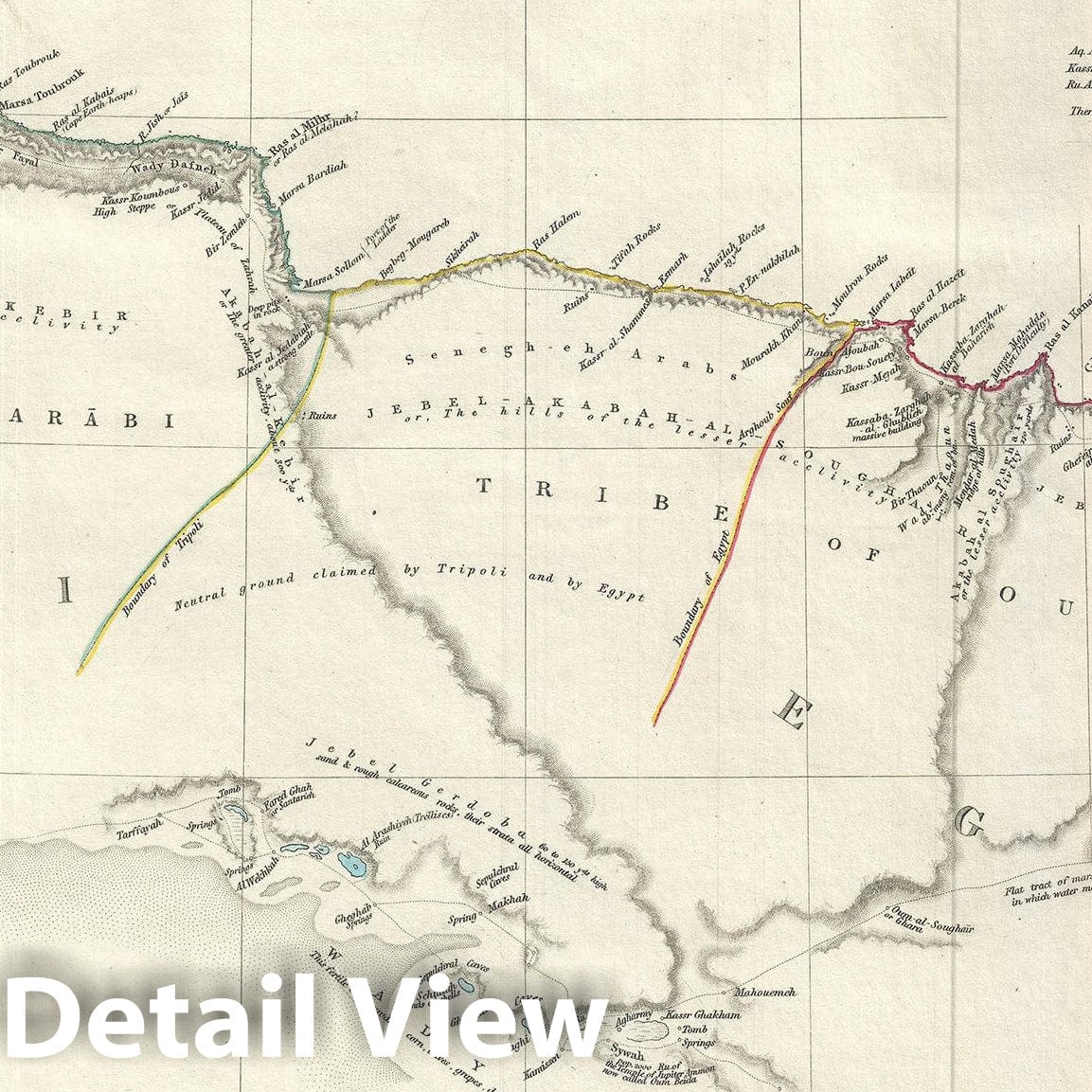 Historic Map : The Coast of Egypt and Tripoli 