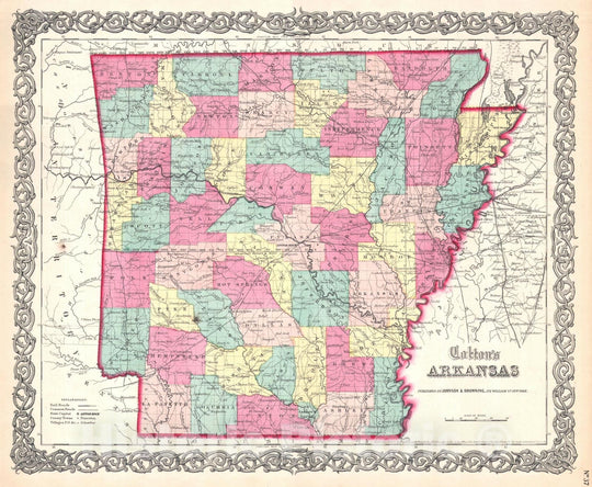 Historic Map : Arkansas, Colton, 1859, Vintage Wall Art