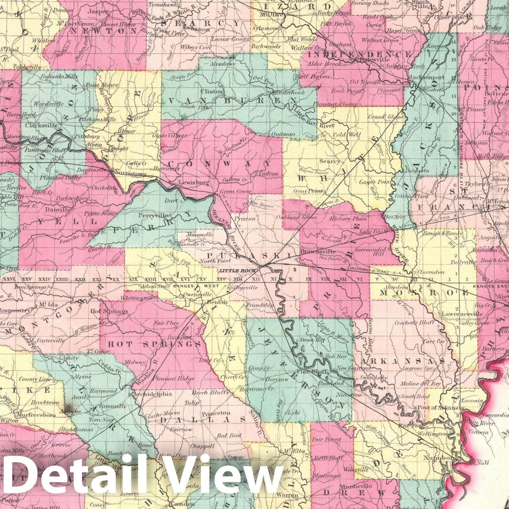 Historic Map : Arkansas, Colton, 1859, Vintage Wall Art