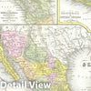 Historic Map : Mexico &amp; Texas, Mitchell, 1850, Vintage Wall Art