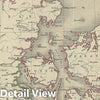 Historic Map : Denmark, Chambers, 1845, Vintage Wall Art