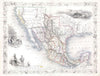 Historic Map : Mexico, Texas &amp; California, Tallis, 1851, Vintage Wall Art