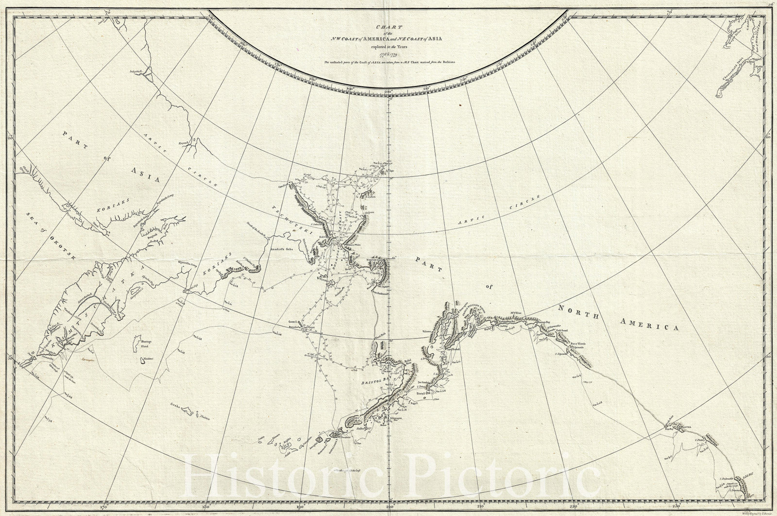 Historic Map : The American Pacific Northwest "Alaska" and Northeast Asia, Cook, 1784, Vintage Wall Art