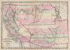 Historic Map : California, Nevada, Utah, New Mexico and Arizona, Johnson, 1860, Vintage Wall Art