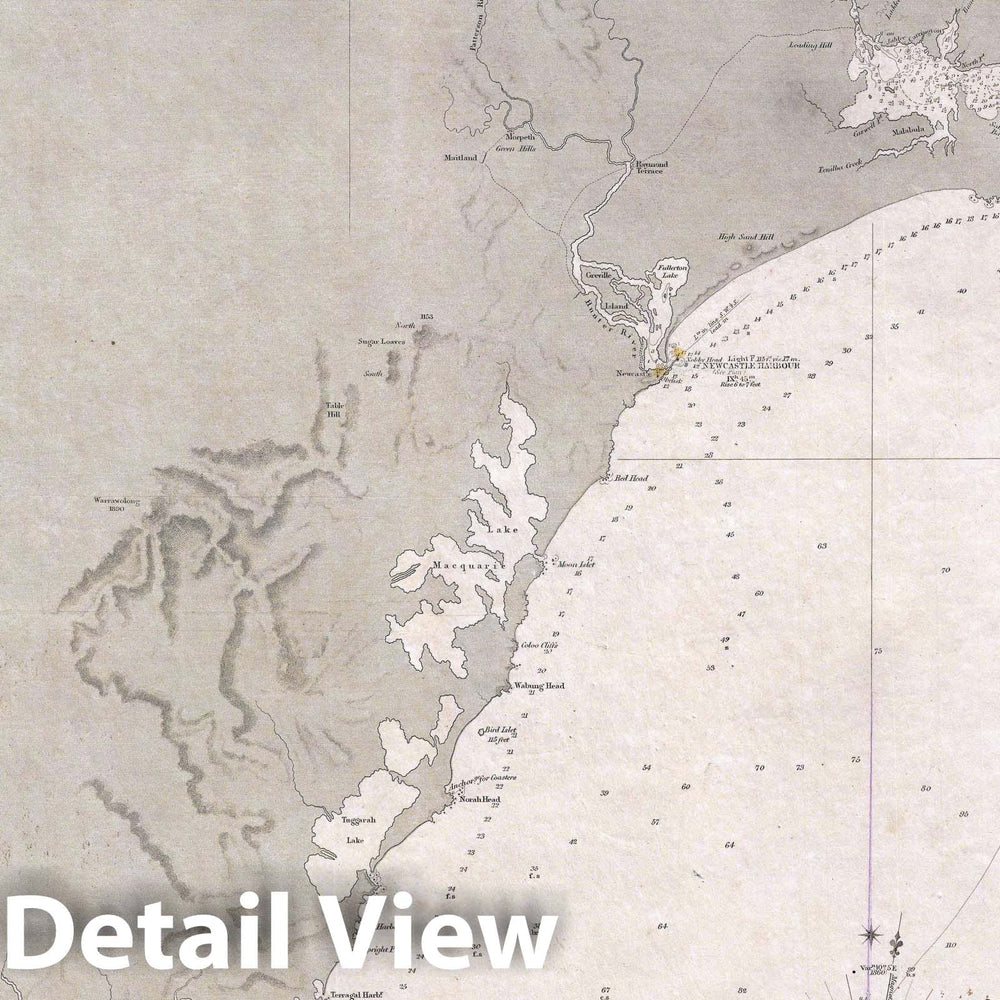 Historic Map : Nautical Chart Eastern Australia "North of Sydney", Stokes, 1861, Vintage Wall Art