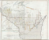 Historic Map : Sargent Public Survey Map of Wisconsin, 1852, Vintage Wall Art