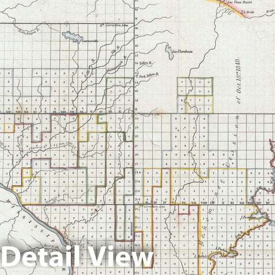 Historic Map : Sargent Public Survey Map of Wisconsin, 1852, Vintage Wall Art