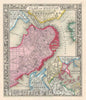 Historic Map : Plan of Boston, Massachusetts, Mitchell, 1861, Vintage Wall Art