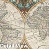 Historic Map : The World on Hemisphere Projection, Sanson - Jaillot, 1691, Vintage Wall Art