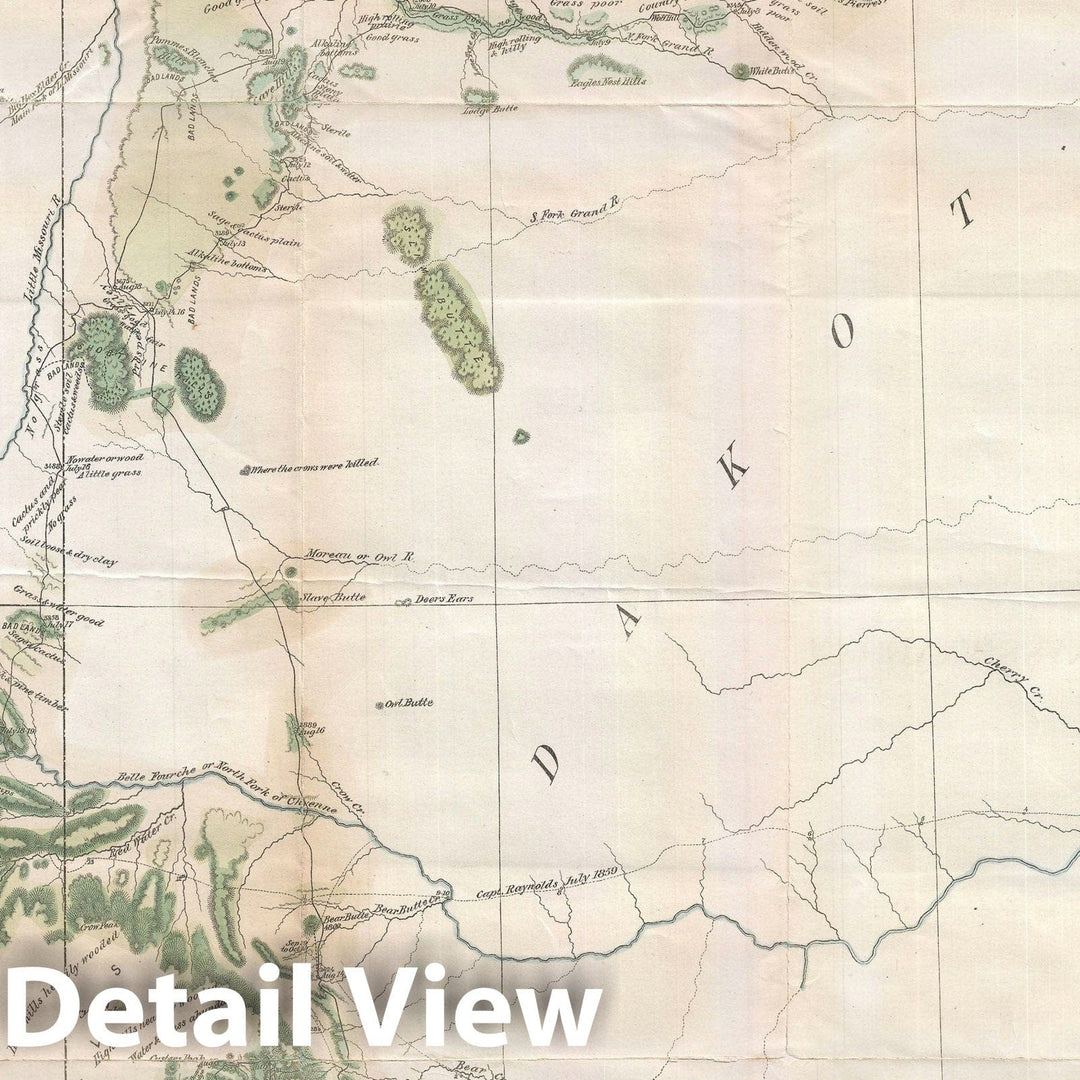 Historic Map : The Black Hills, Ludlow and Custer, 1874, Vintage Wall Art