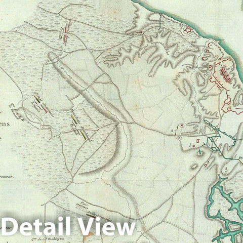 Historic Map : Yorktown Showing The Final Battle of The American Revolution, Soules, 1787, Vintage Wall Art