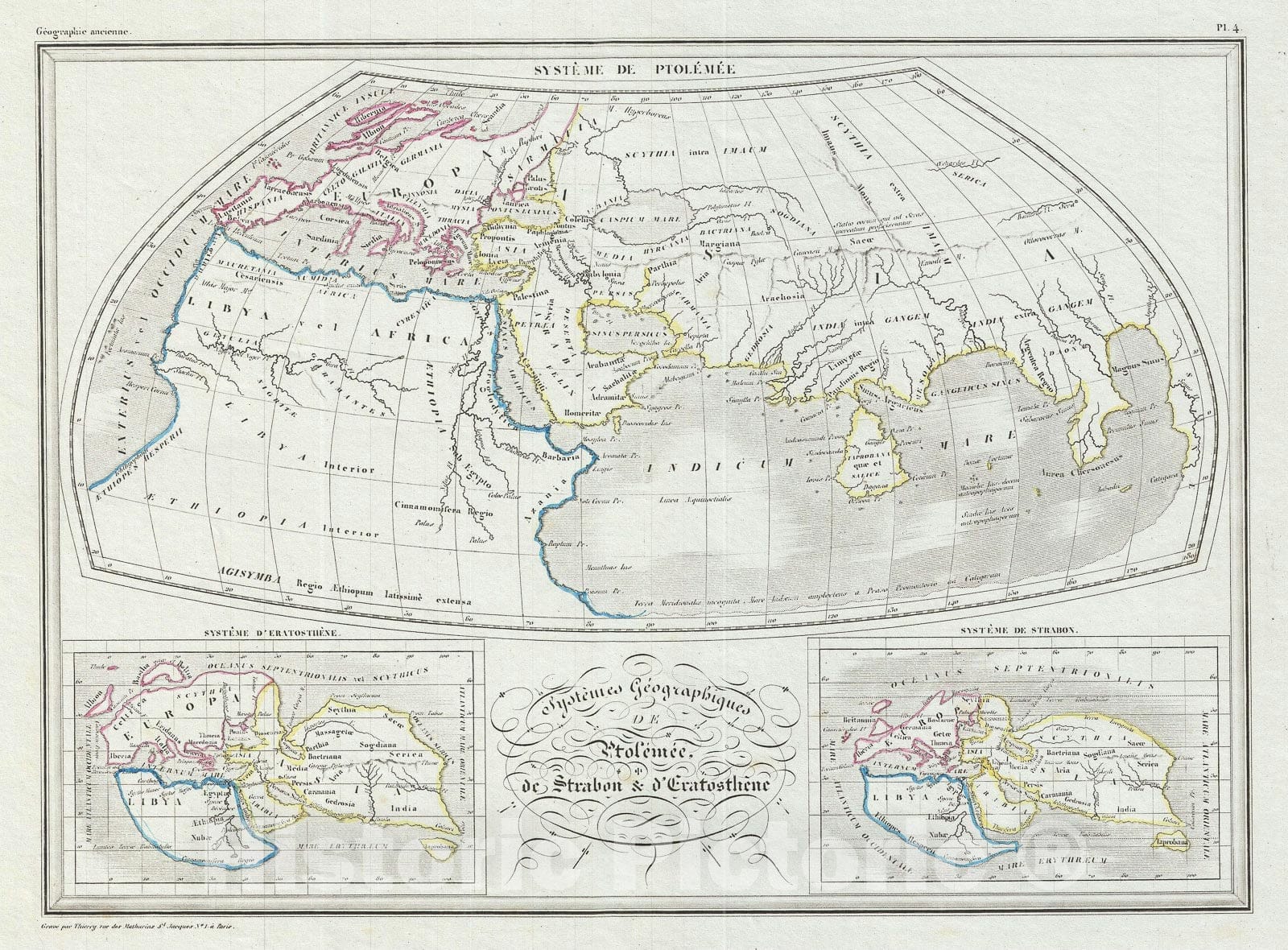 Historic Map : The World of Ptolemy, Strabo, and Eratosthenes, Malte-Brun, 1843, Vintage Wall Art