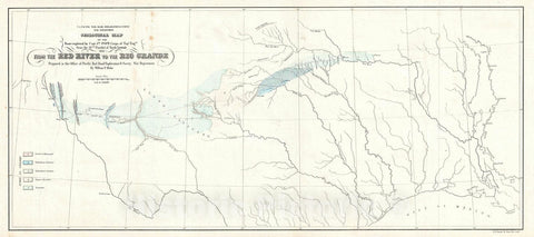 Historic Map : Texas from The Red River to The Rio Grande, Blake Geological, 1854, Vintage Wall Art