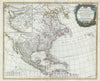 Historic Map : North America "United States, Mexico, Canada", Vaugondy, 1775, Vintage Wall Art
