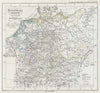 Historic Map : Germany with ecclasiastical divisions, Spruner, 1854, Vintage Wall Art