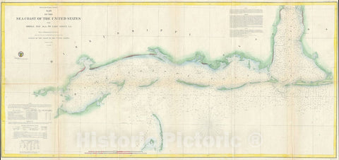 Historic Map : The Coast from Mobile Bay to Borgne Lake, U. S. Coast Survey, 1857, Vintage Wall Art