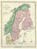 Historic Map : Scandinavia: Sweden, Norway, Denmark and Finland, Wilkinson, 1793, Vintage Wall Art
