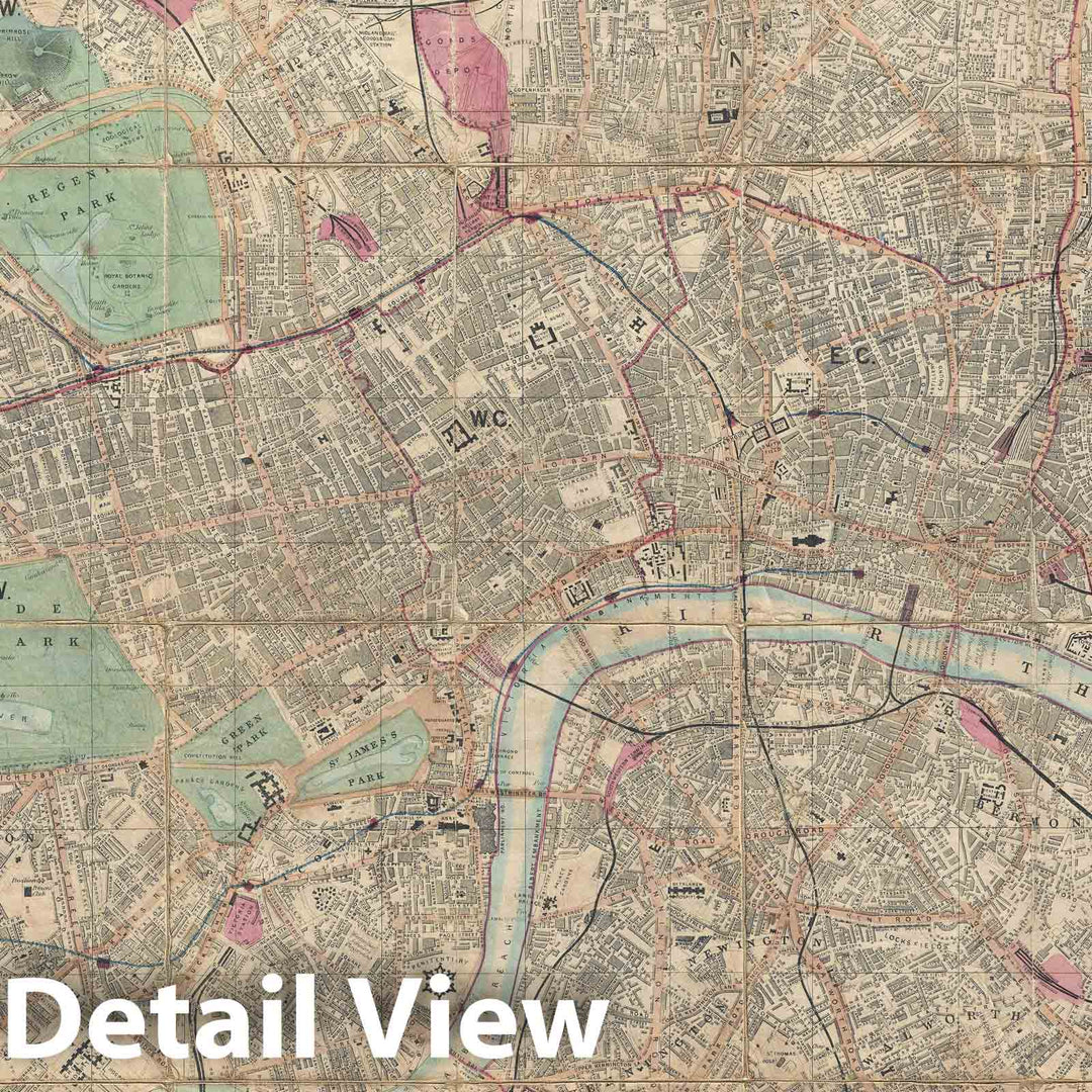 Historic Map : London, England, Whitbread Folding, 1873, Vintage Wall ...