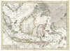 Historic Map : The East Indies "Java, Sumatra, Borneo, Singapore", Bonne, 1770, Vintage Wall Art