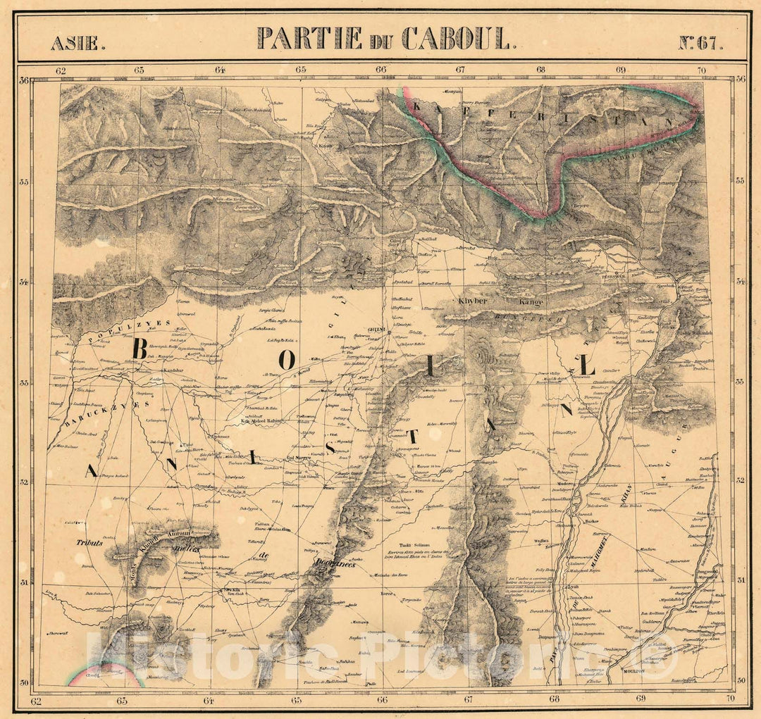 Historic Map : Afghanistan and The Hindu Kush, Vandermaelen, 1827, Vintage Wall Art