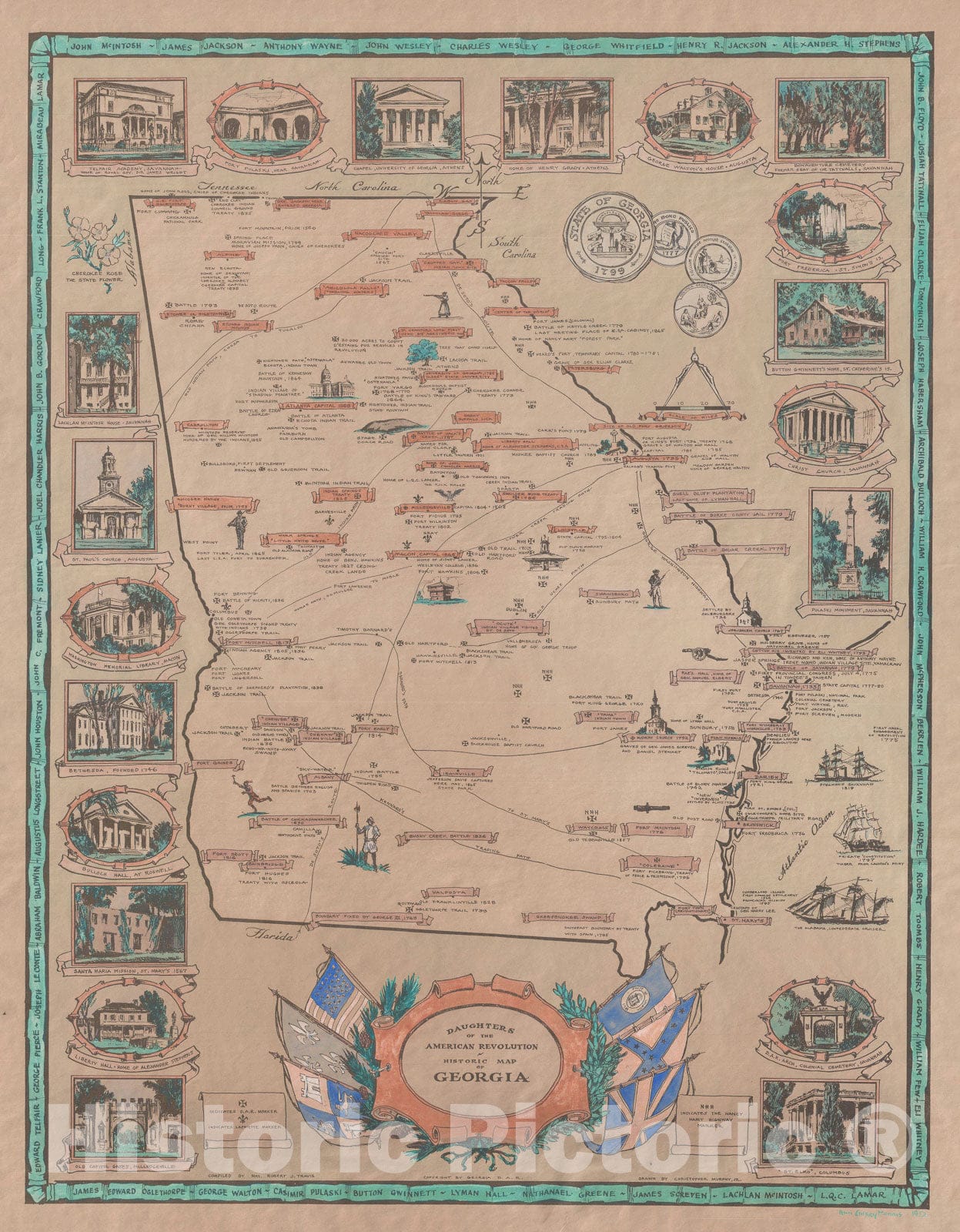 Historic Map : Georgia, Murphy, 1938, Vintage Wall Art