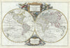 Historic Map : The World in Hemispheres, Vaugondy, 1783, Vintage Wall Art