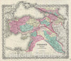 Historic Map : Turkey Iraq and Syria, Colton, 1856, Vintage Wall Art