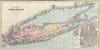 Historic Map : Long Island, New York, Colton, 1884, Vintage Wall Art