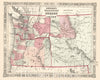 Historic Map : Washington, Oregon and Idaho, Johnson, 1863, Vintage Wall Art