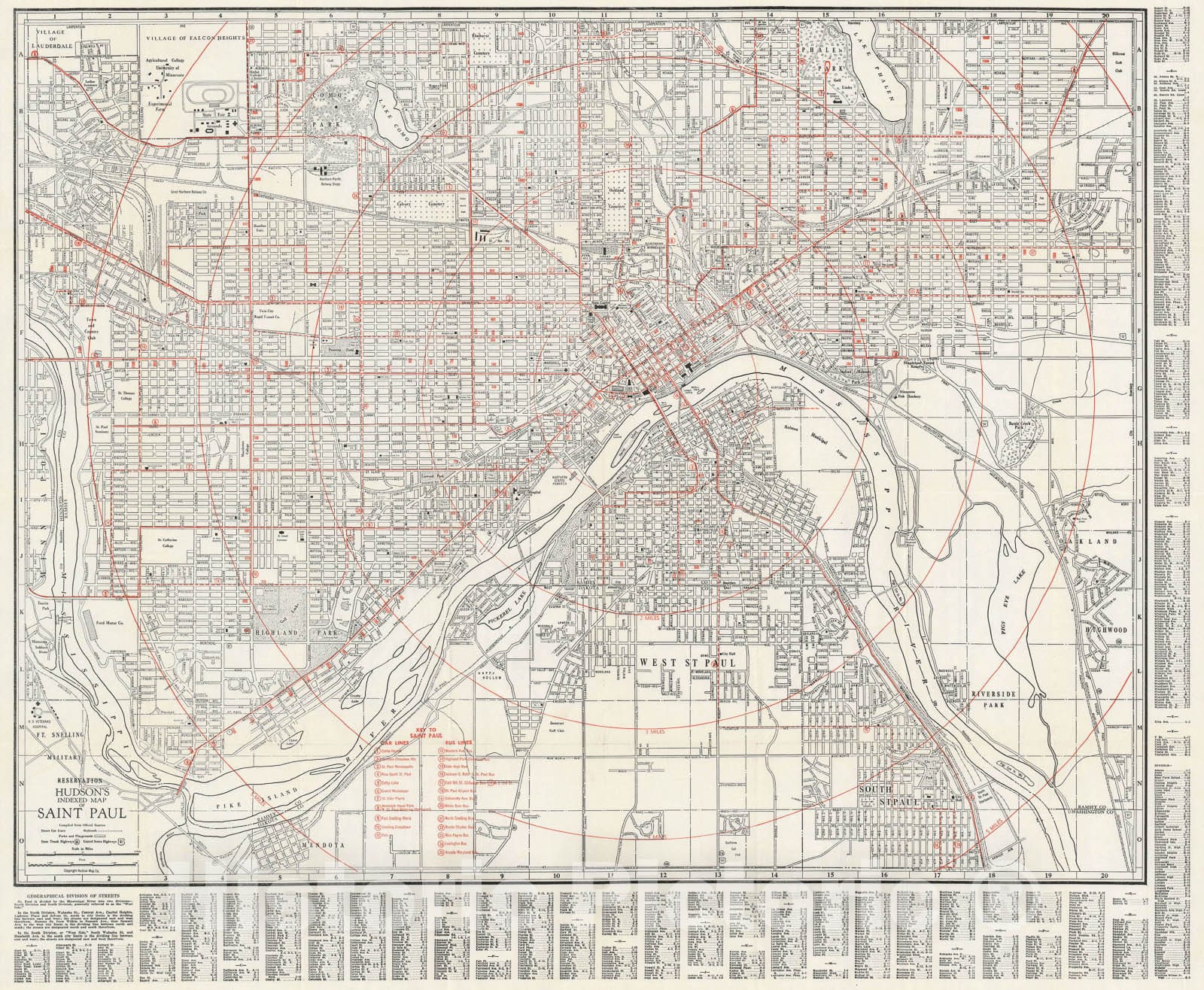 Historic Map : Plan of Saint Paul, Minnesota, Hudson Company, 1929, Vintage Wall Art