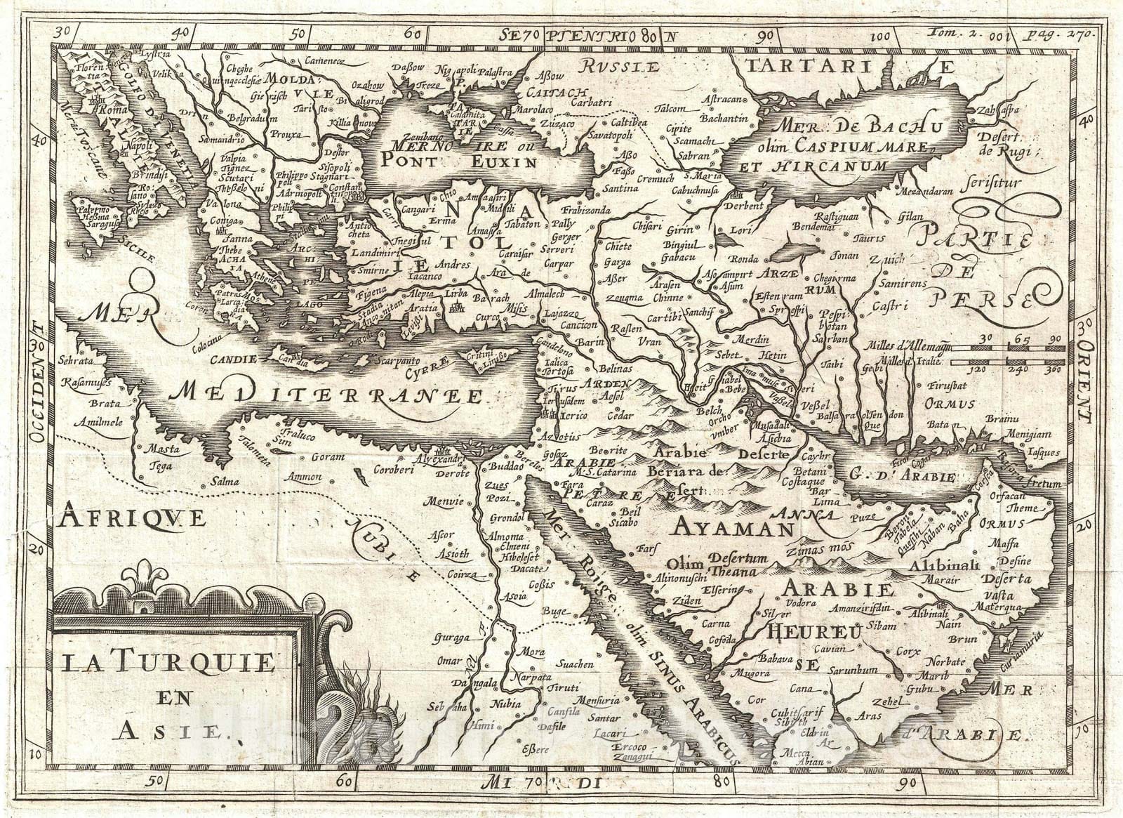 Historic Map : Arabia, Turkey, Persia and Greece, Martineau, 1700, Vintage Wall Art