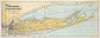 Historic Map : Long Island Railroad Map of Long Island, 1911, Vintage Wall Art