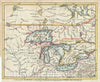 Historic Map : The Great Lakes "Michigan, Wisconsin, Illinois, Pennsylvania, Canada", London Magazine, 1755, Vintage Wall Art