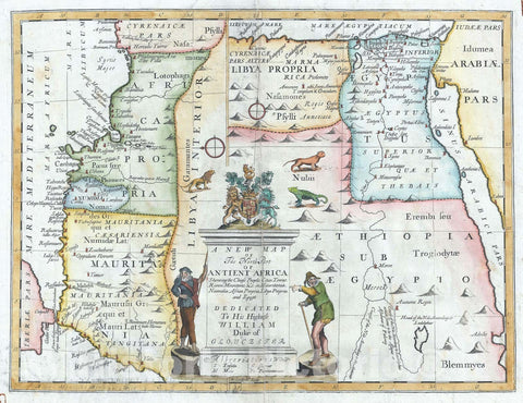 Historic Map : Northern Africa During Ancient Times /w Barbary Coast, Wells, 1712, Vintage Wall Art