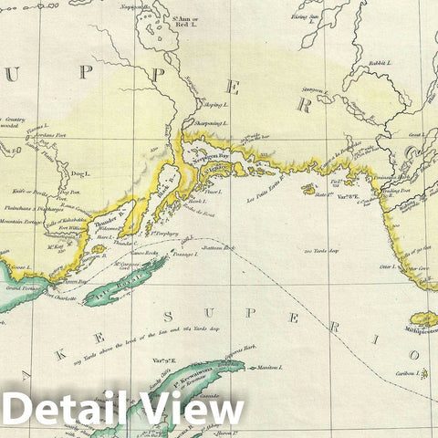 Historic Map : Lake Superior, S.D.U.K., 1848, Vintage Wall Art