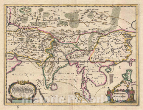 Historic Map : Asia, Kircher, 1667, Vintage Wall Art