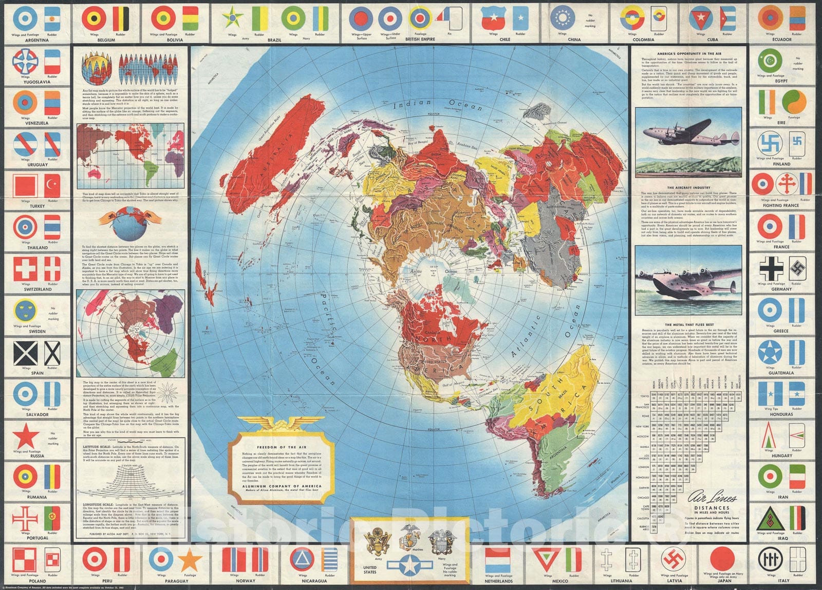 Historic Map : The World, Petruccelli, 1943 v2, Vintage Wall Art
