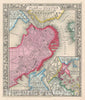 Historic Map : Boston, Massachusetts, Mitchell, 1860, Vintage Wall Art