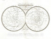 Historic Map : Stars and Constellations, Lapie Celestial, 1829, Vintage Wall Art