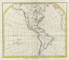 Historic Map : North and South America, Manuscript, 1823, Vintage Wall Art