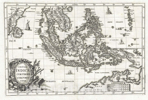 Historic Map : Southeast Asia and The East Indies, Scherer, 1703, Vintage Wall Art