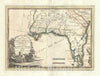Historic Map : Florida, Georgia, and Louisiana, Cassini, 1797, Vintage Wall Art