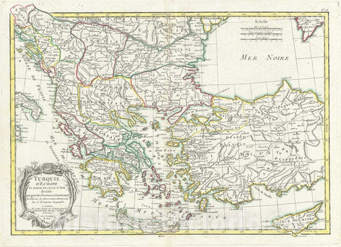 Historic Map : Greece, Turkey, Macedonia and The Balkans, Janvier, 1783, Vintage Wall Art