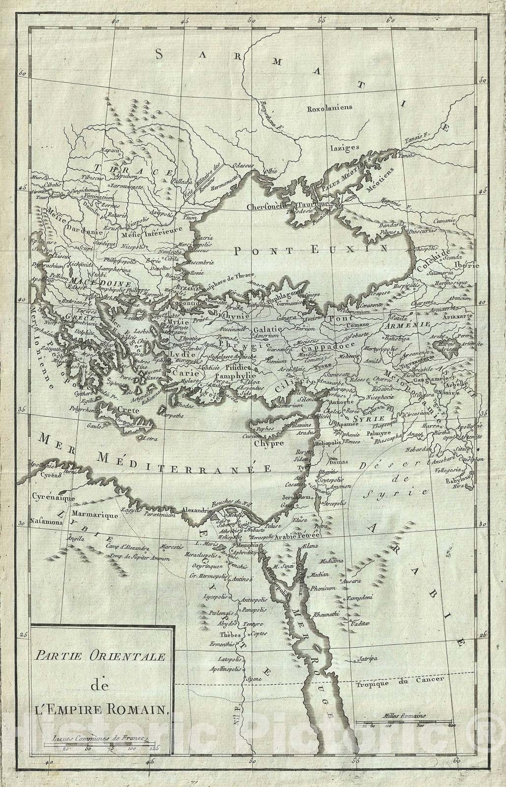 Historic Map : The Eastern Roman Empire "Asia Minor, Greece and The Balkans", Delisle de Sales, 1770, Vintage Wall Art