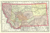 Historic Map : Montana, Rand McNally, 1888, Vintage Wall Art