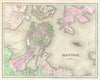 Historic Map : Boston, Massachusetts, BraArtd, 1838, Vintage Wall Art