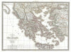 Historic Map : Ancient Greece, Lapie, 1832, Vintage Wall Art