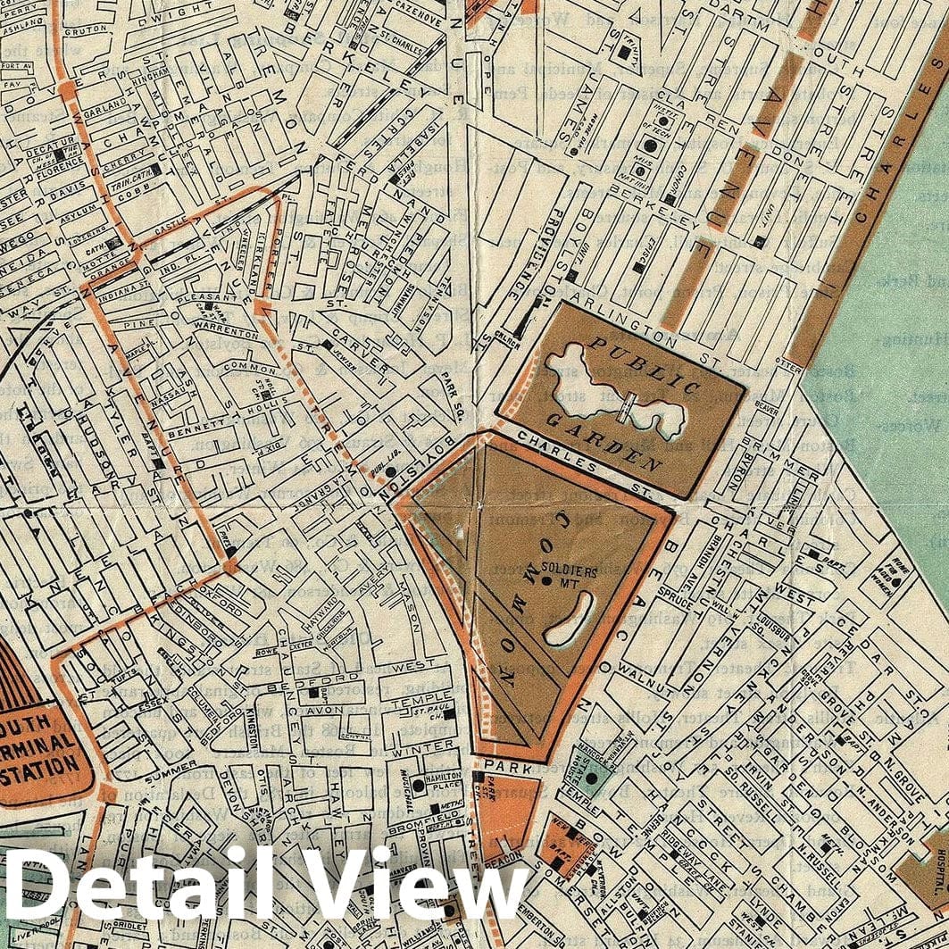 Historic Map : Plan of Boston, Massachusetts, Hobbs, 1901, Vintage Wall Art