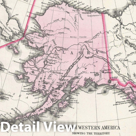 Historic Map : Alaska, Mitchell, 1872, Vintage Wall Art