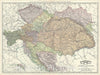 Historic Map : Austria and Hungary, Rand Mcnally, 1891, Vintage Wall Art